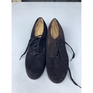 Women's Barefoot Freedo Black Suede Lace Up Oxford Size 6